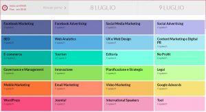 Clicca per ingrandire: sale tematiche web marketing festival
