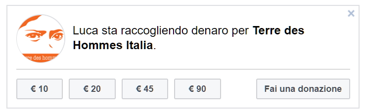 donazione facebook terre des hommes italia