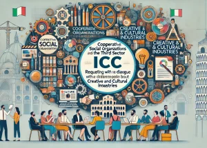 DALL·E 2024-07-18 10.56.14 - An engaging cover image for an article about cooperative social organizations and the Third Sector requesting a dialogue with the Ministry of Culture